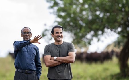 Emir wa Qatar Yagabiwe Inyambo ku munsi wa mbere w’uruzinduko rwe  i Kigali