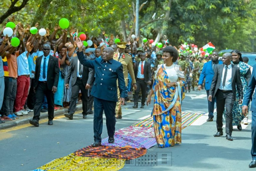Ndayishimiye a été accueilli sur des pagnes déroulés par ses concitoyens, car il va présider les pays d’Afrique