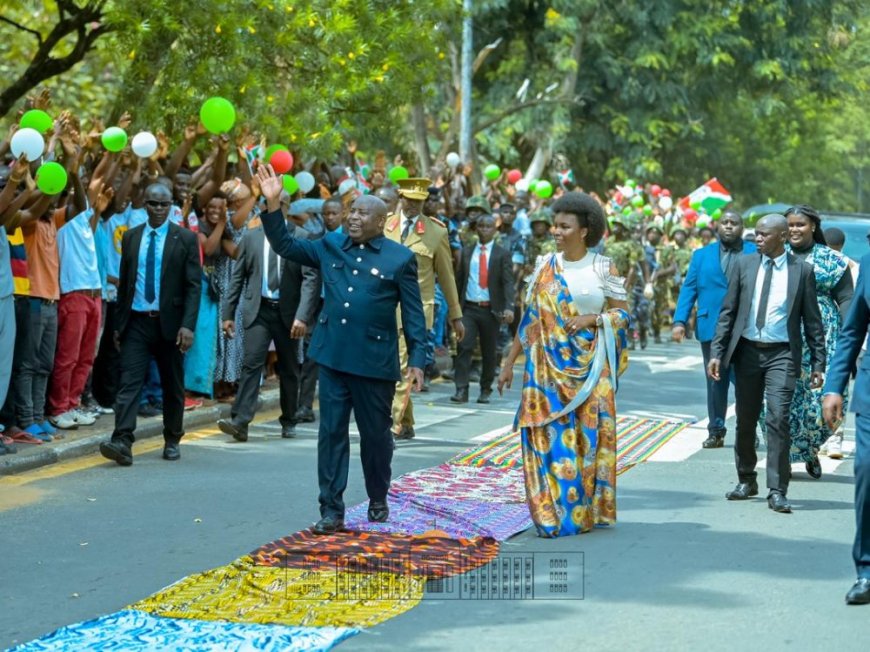 Ndayishimiye a été accueilli sur des pagnes déroulés par ses concitoyens, car il va présider les pays d’Afrique