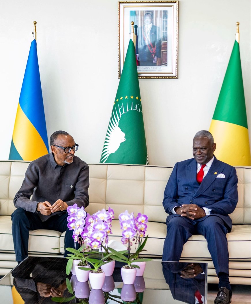 President Sassou N'guesso welcomes Paul Kagame in Brazzaville for tomorrow’s inauguration ceremony
